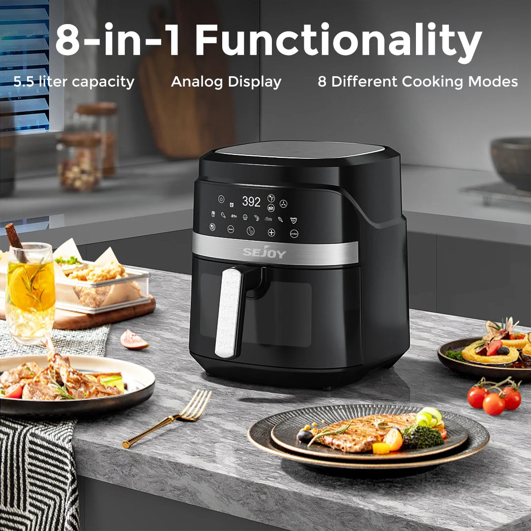 SEJOY Air Fryer Toaster Oven Combo with 8 Cooking Presets