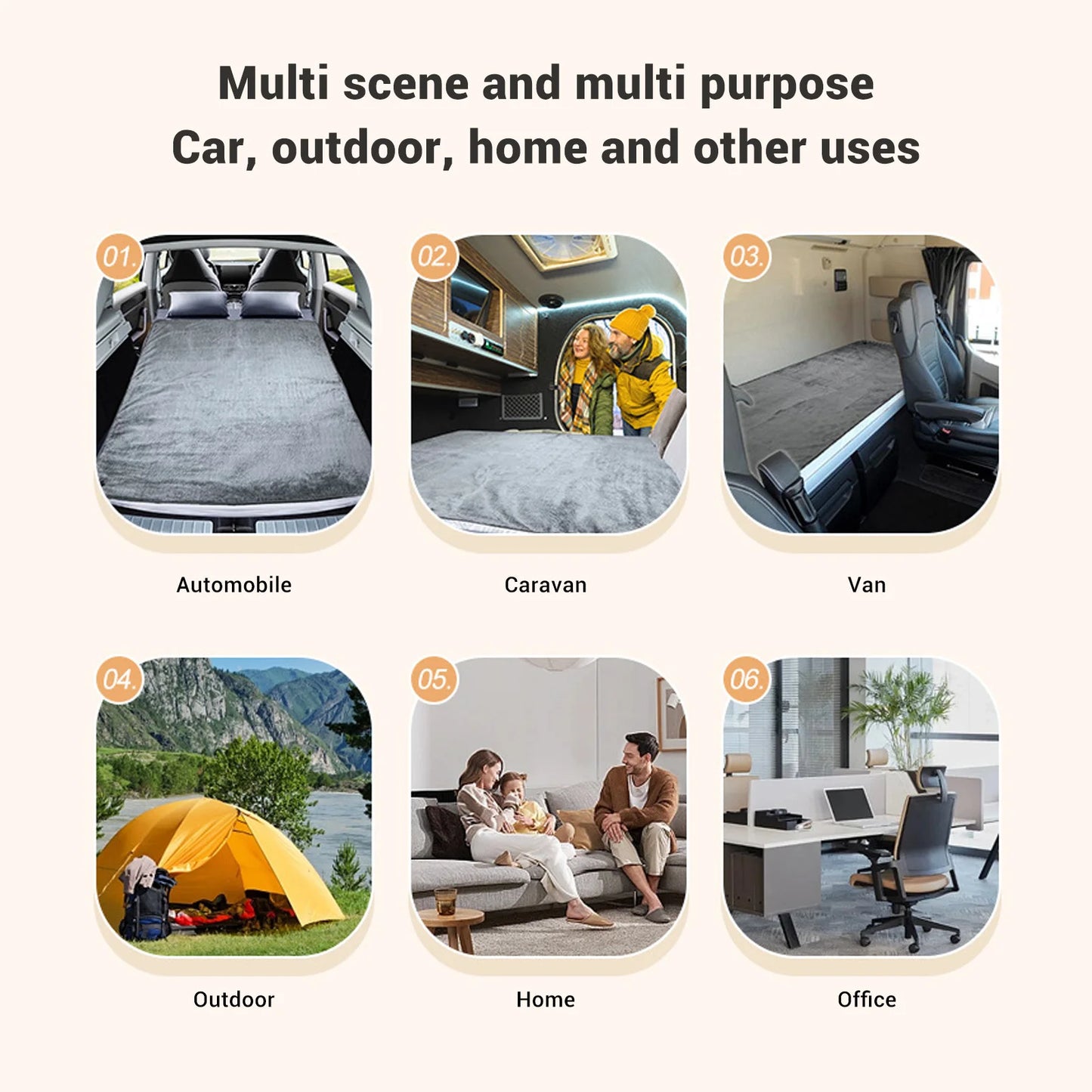 Car Heating Blanket 12V 48W Fast Heating Soft Warm Flannel