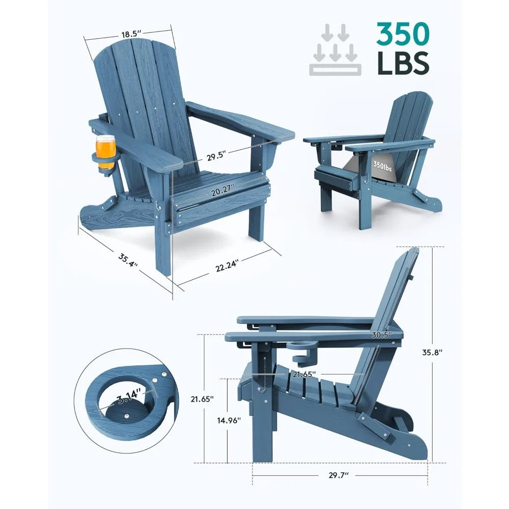Weather Resistant Adirondack Chair and Ottoman Set