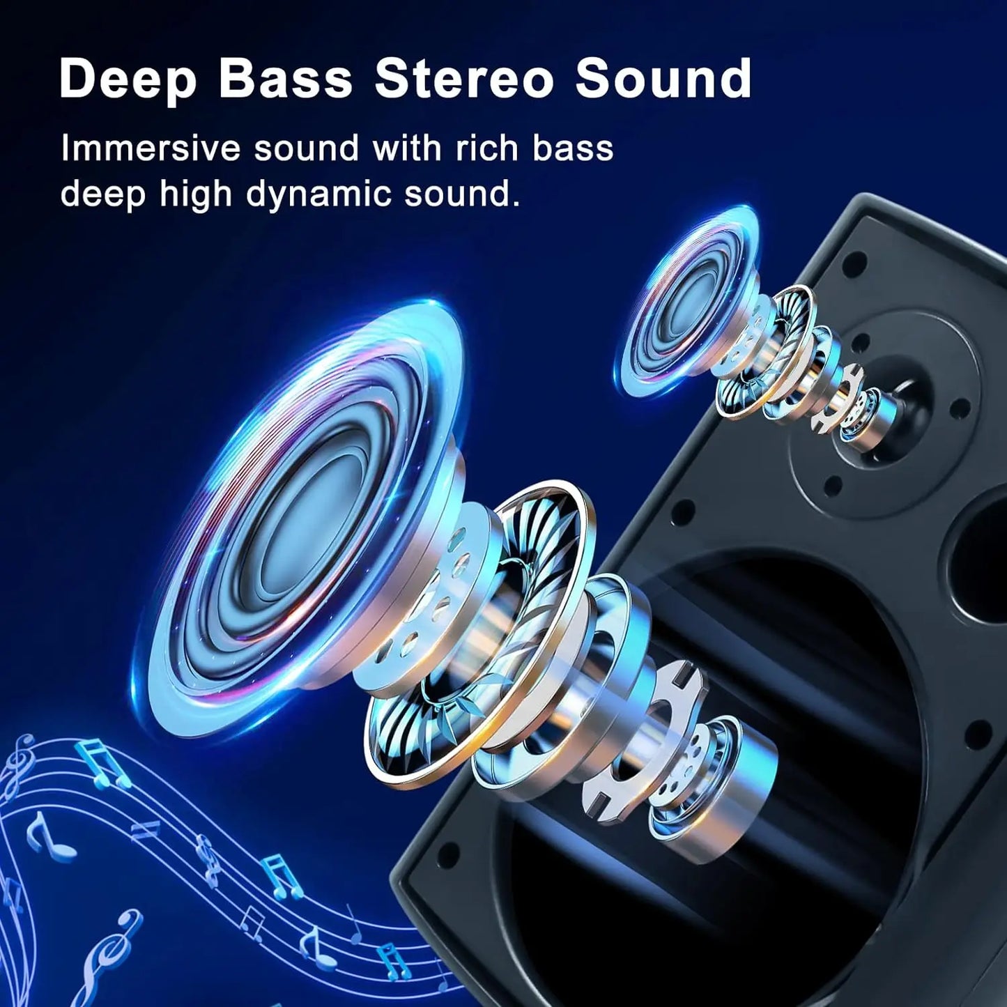 Herdio 800W Outdoor Waterproof Bluetooth Speakers for Patios