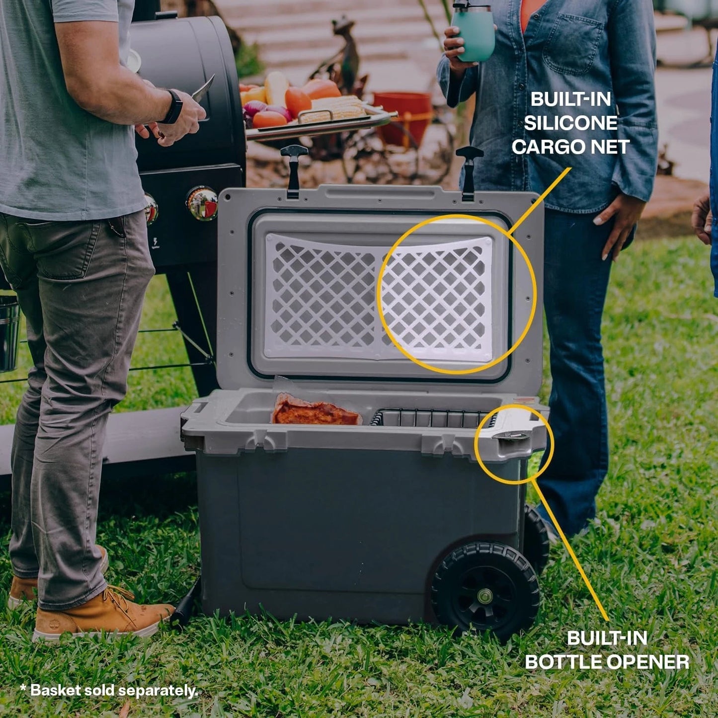 52 Quart Ultra Light Wheeled Cooler for Outdoor Adventures
