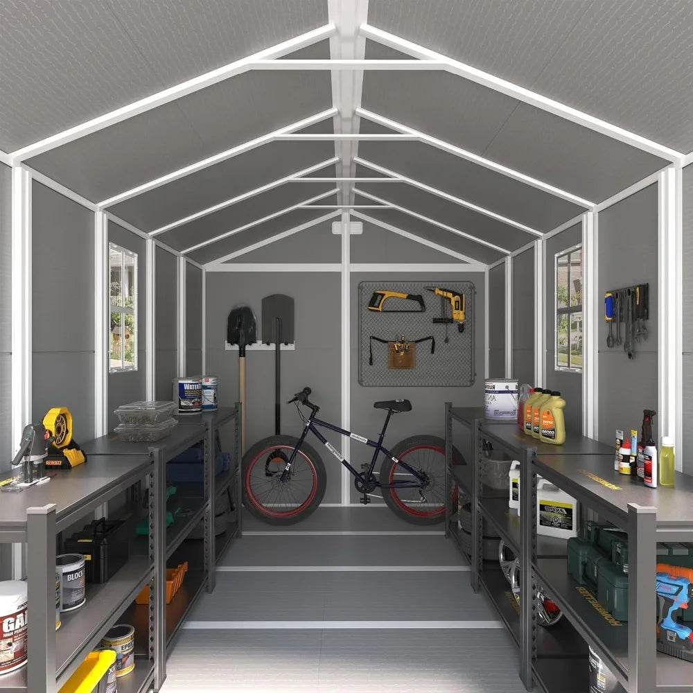 8x10 Resin Outdoor Storage Shed Floor And Lockable Door