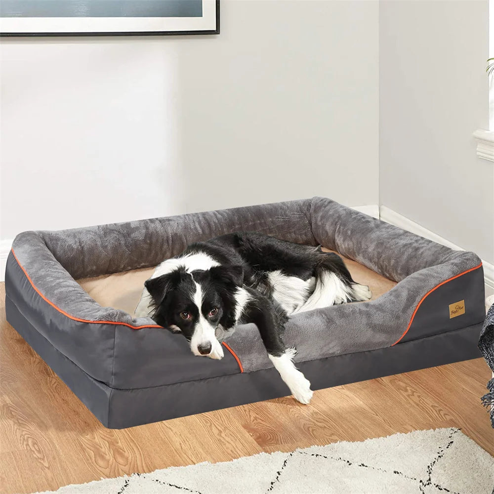 Jumbo Orthopedic Dog Bed with Waterproof Memory Foam
