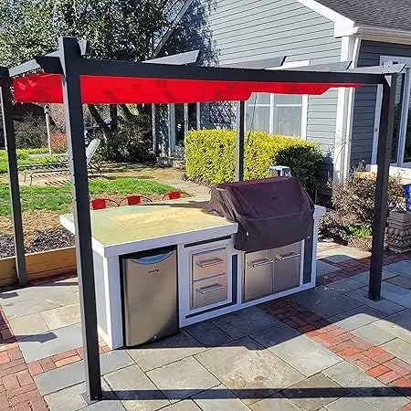 Outdoor Retractable Pergola With Versatile Sun Shade Canopy