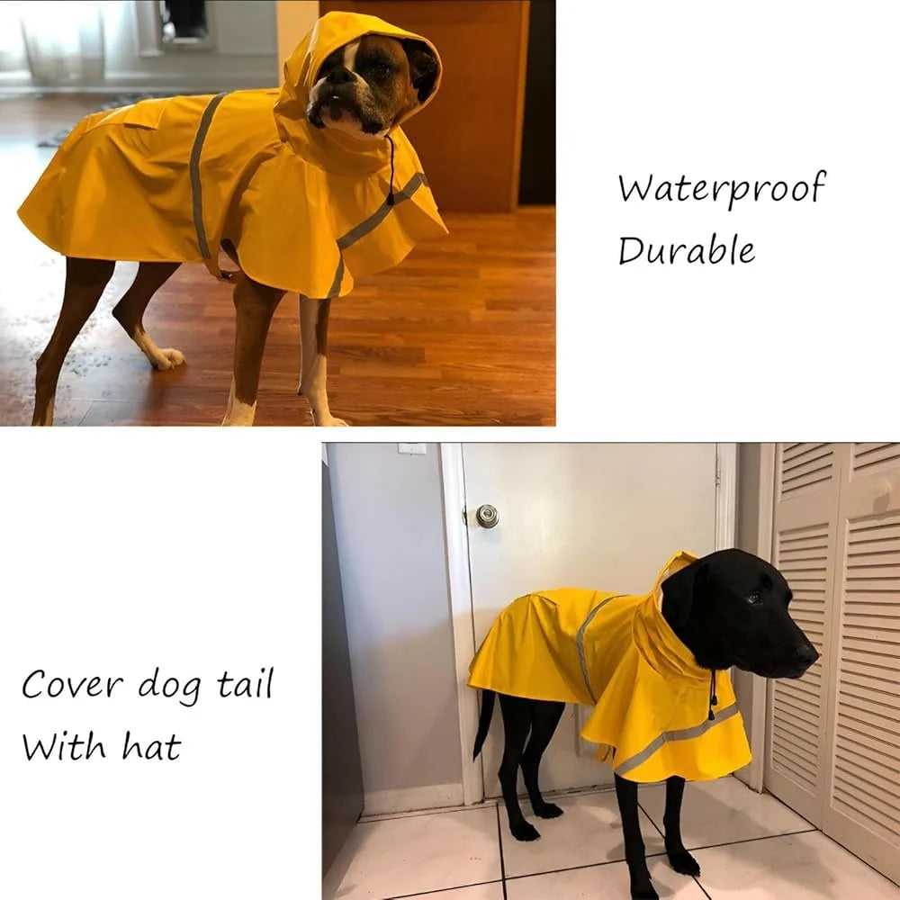 Waterproof Adjustable Dog Raincoat With Reflective Strips