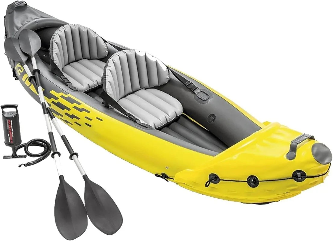 Inflatable Two Person Kayak Set With High Output Pump