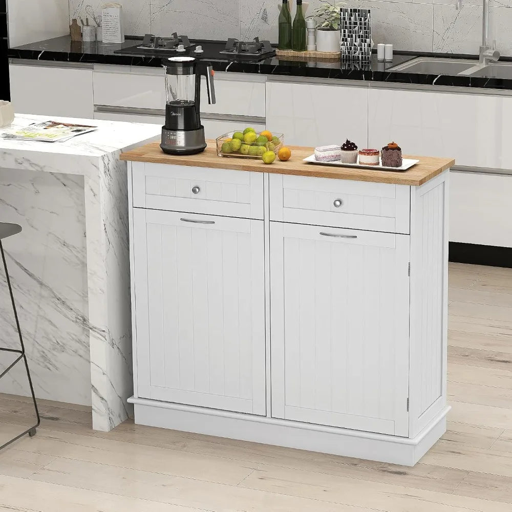 Stylish Tilt Out Trash Cabinet with Adjustable Shelf