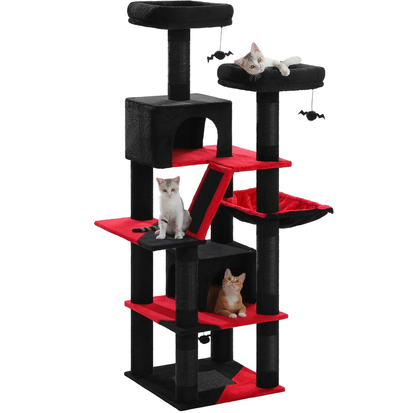 Large Cat Tree with Plush Condo and Scratching Posts