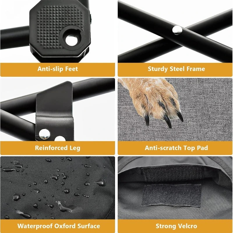 Portable Raised Dog Bed With Carrying Bag And Padded Cushion