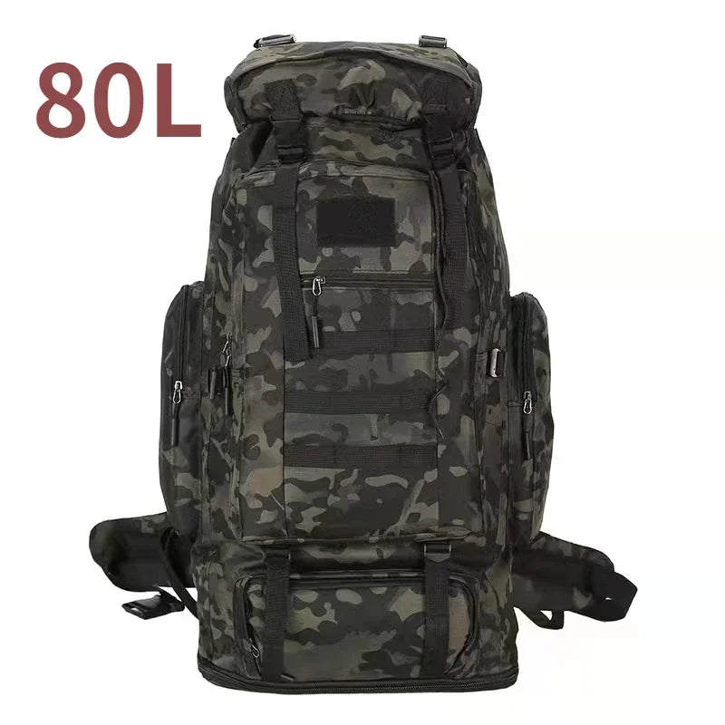 Versatile 80L Tactical Mountaineering Backpack for Outdoor Adventures
