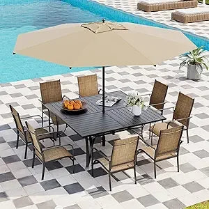 Elegant 9 Piece Patio Dining Set for Stylish Outdoor Gatherings