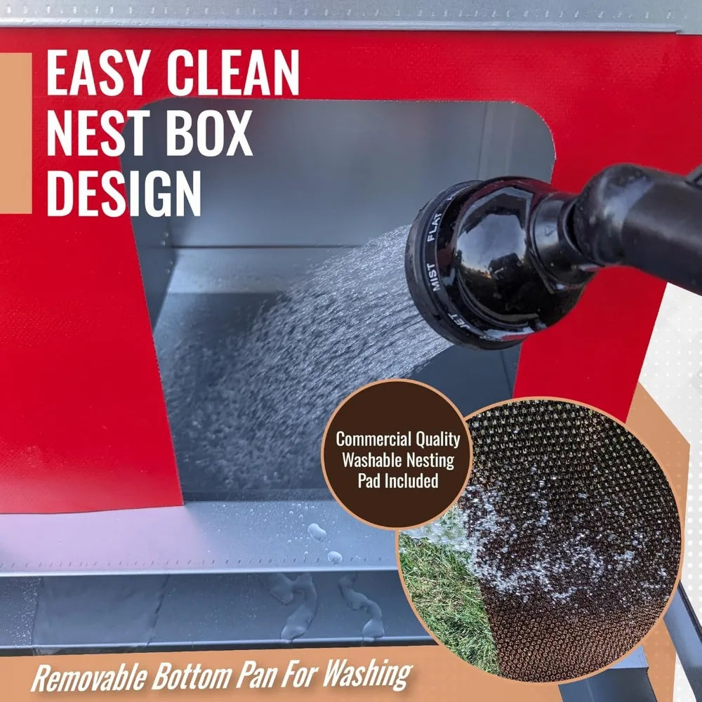 Roll Out Galvanized Nest Box With Roll Away 3 Compartments