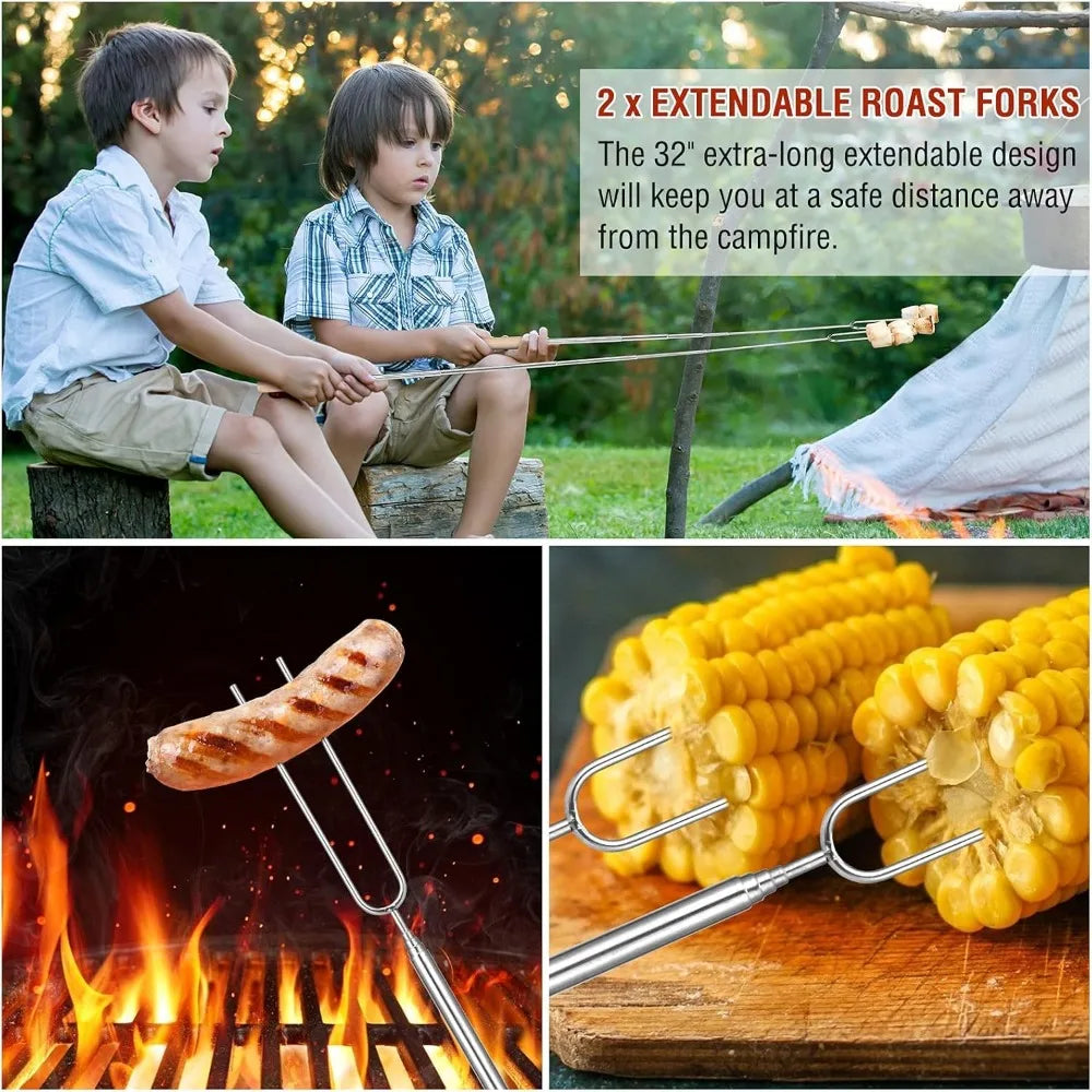 122PCS Premium Stainless Steel BBQ Grill Accessories Set