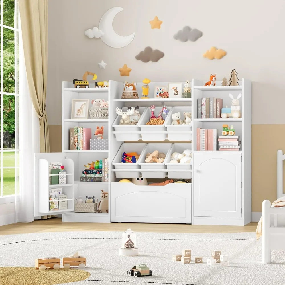 Multifunctional 55 Inch Kids Toy Organizer with Movable Drawer