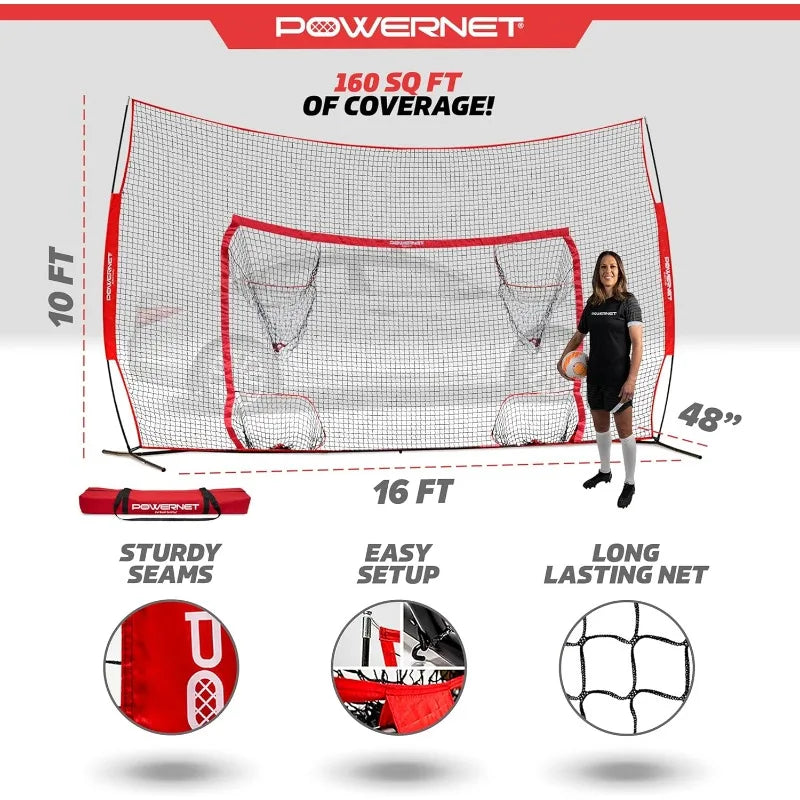 PowerNet Pop Up Soccer Goal With Four Pocket Targets