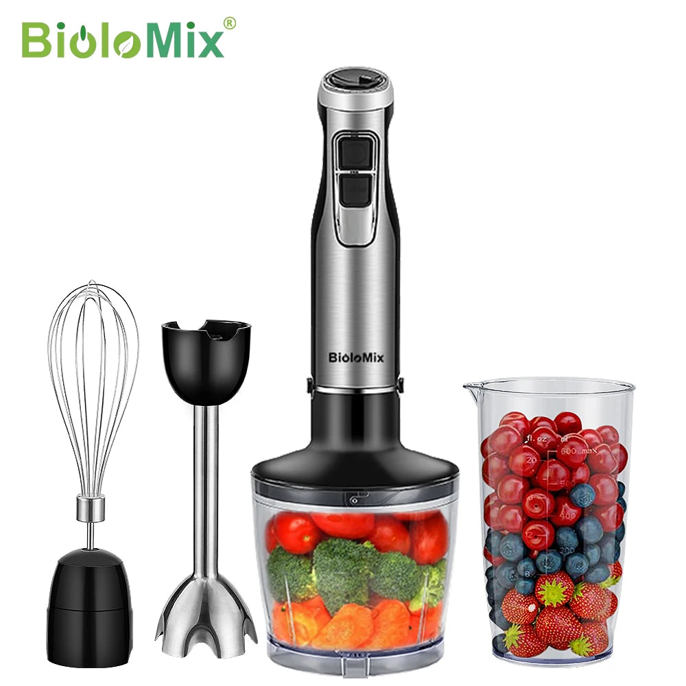 BioloMix 1200W Immersion Blender 4 In 1 With Chopper