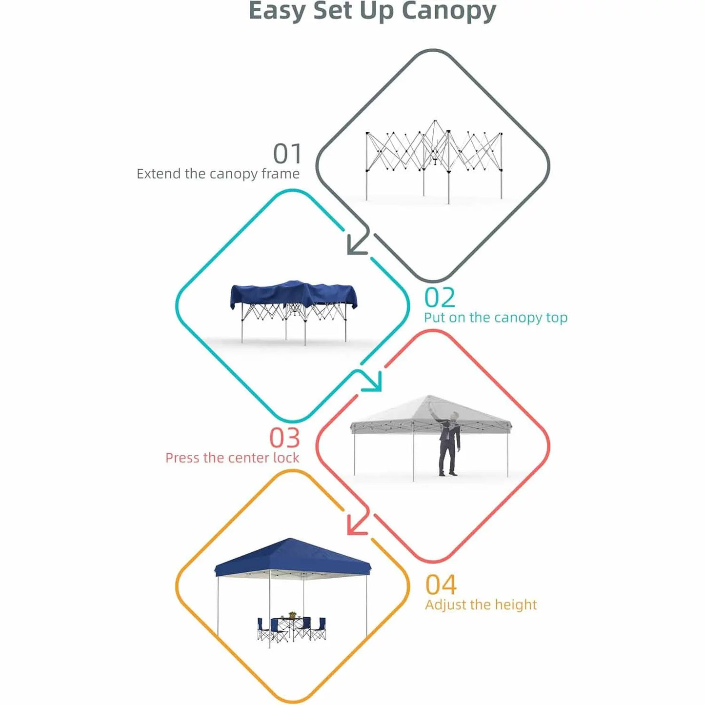Heavy Duty Portable Pop Up Canopy Tent For Outdoor Events
