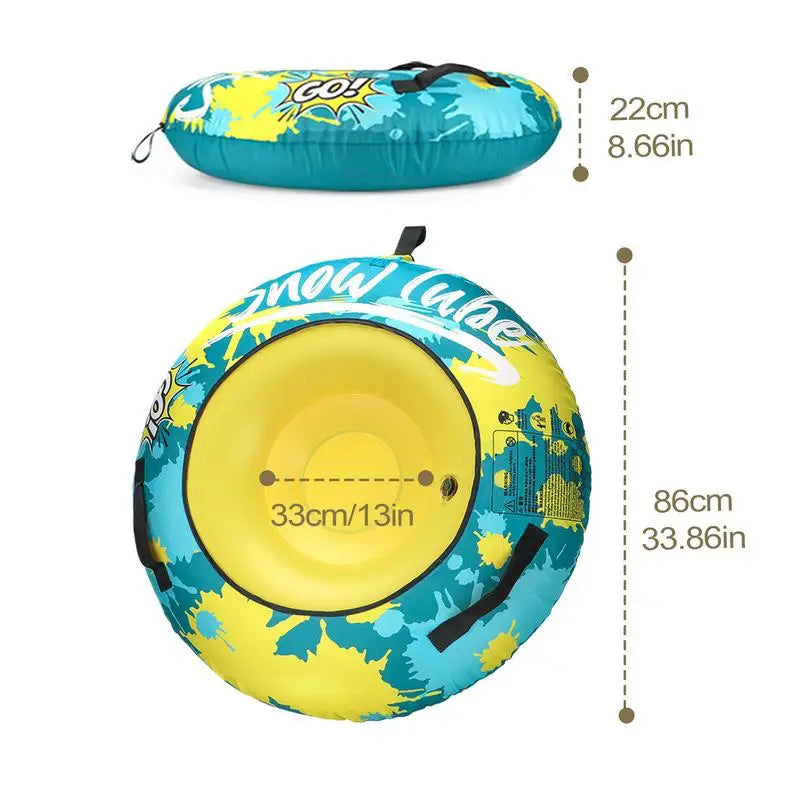 Inflatable Snow Sled With Thick Handles For Winter Fun