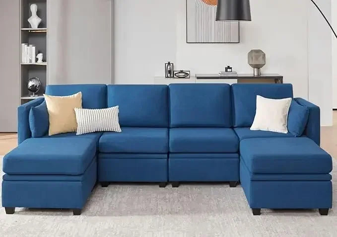 Modular Sectional Sofa With Storage And Ottomans U Shaped