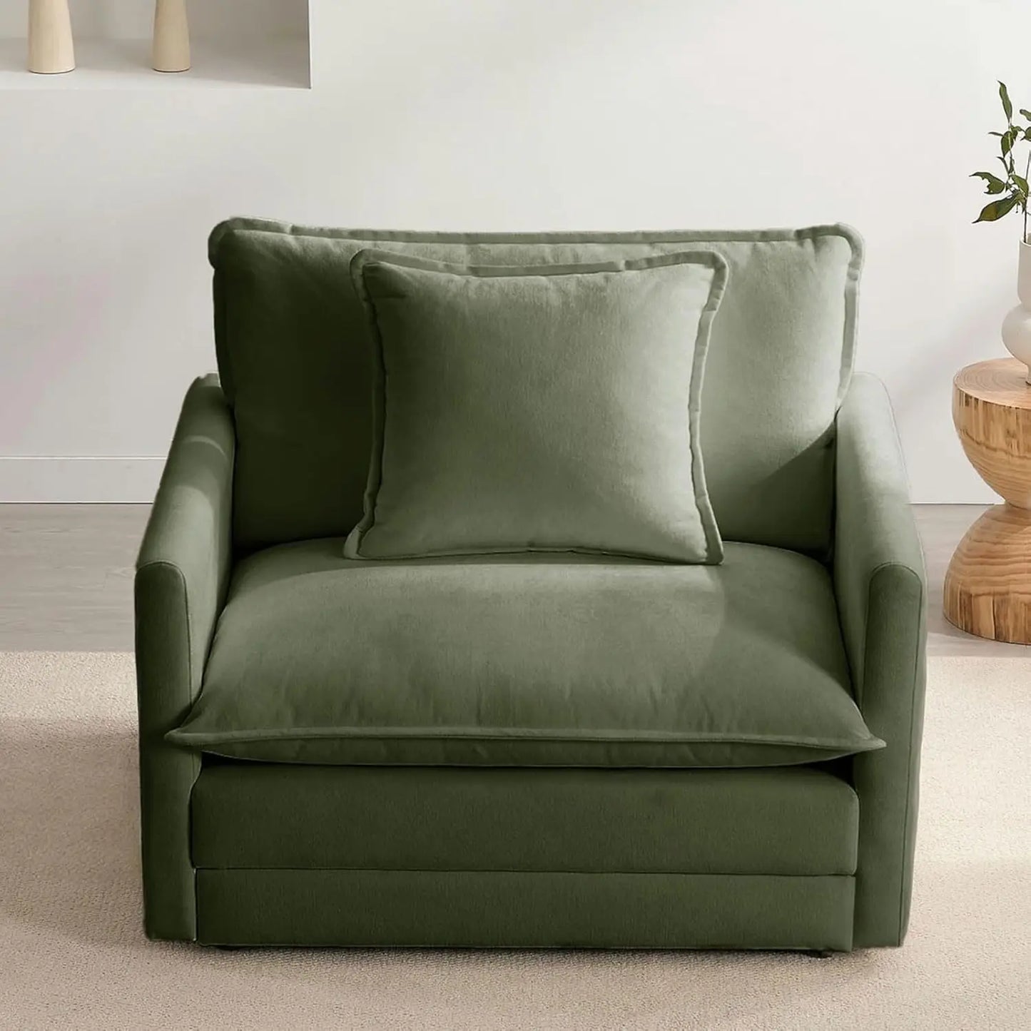 Chenille Oversized Accent Chair With Plush Cloud Comfort