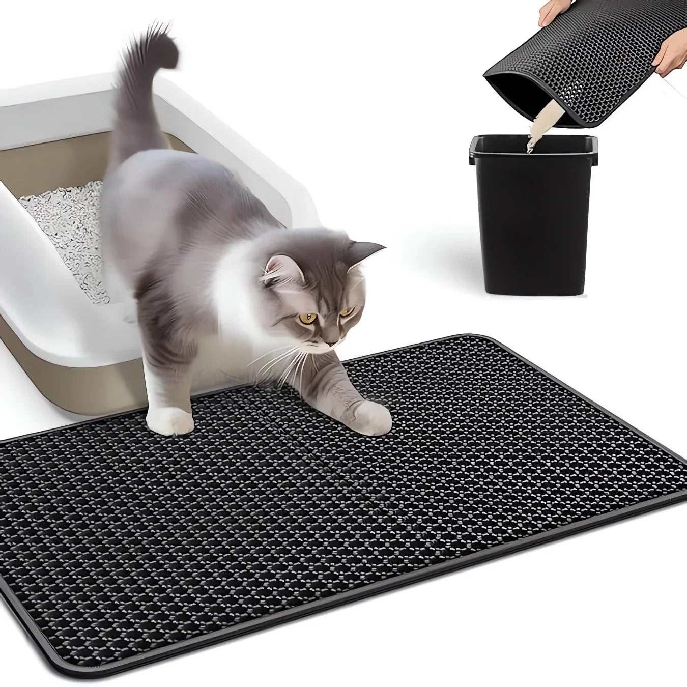 Waterproof Cat Litter Mat With Double Layer Nonslip