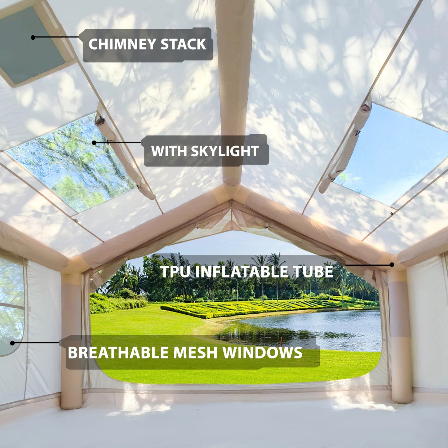 Inflatable Tent – Ultra-Quick Setup for 6 to 8 People with 4 Season Durability