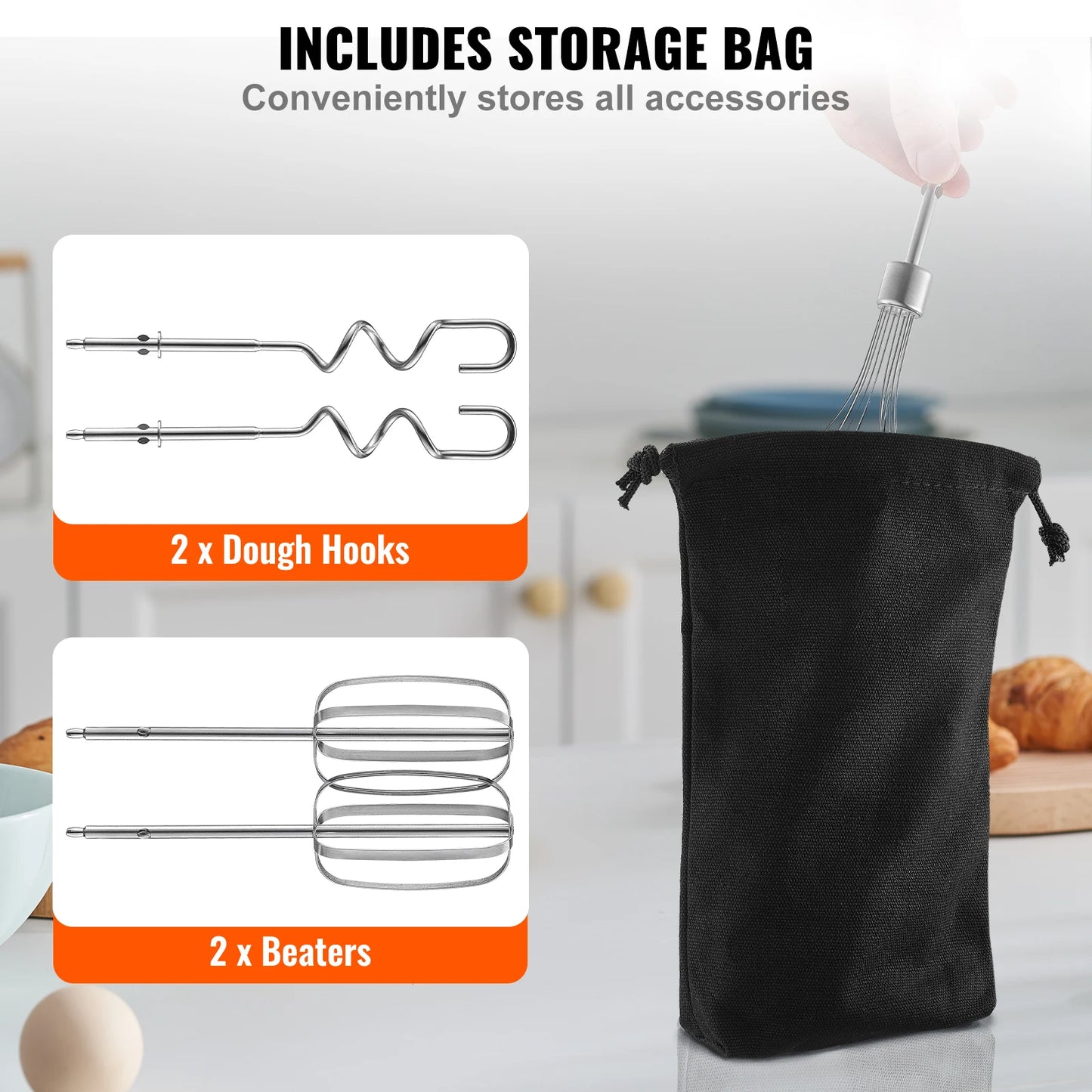 Cordless Electric Hand Mixer For Baking Whips Smoothly