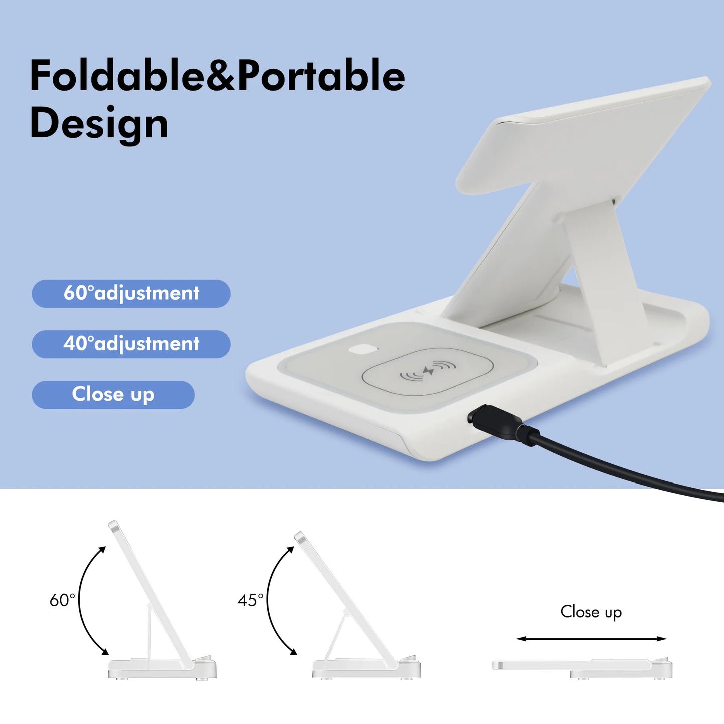 Wireless Charging Station Magnetic 3 In 1 Fast Phone Charger