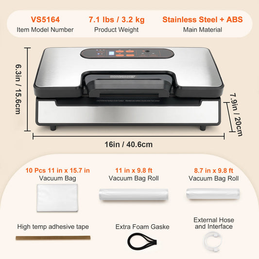 SucceBuy Vacuum Sealer 90Kpa With Free Bags For Fresh Food