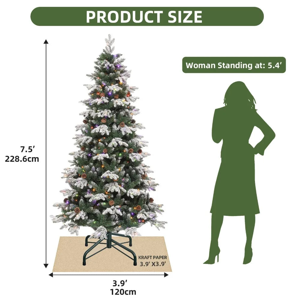 6ft Pre Lit Flocked Tiered Christmas Tree With Remote