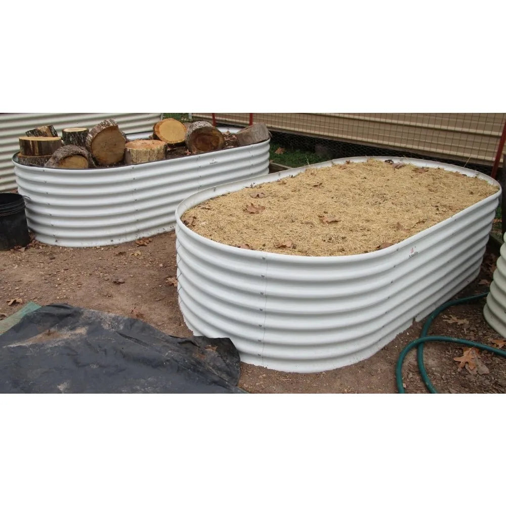 Antique White Raised Garden Bed Kit for Stylish Planting