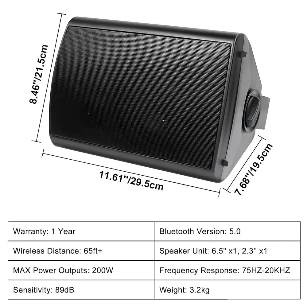 Herdio 800W Outdoor Waterproof Bluetooth Speakers for Patios