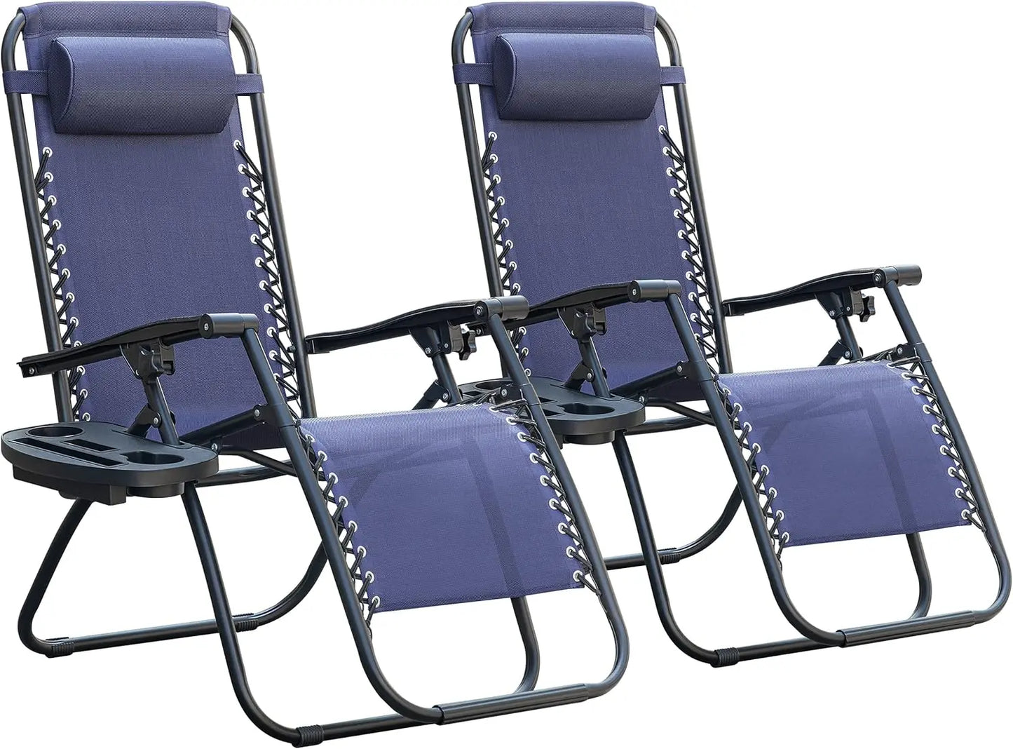 Zero Gravity Patio Chair Folding Outdoor Lounge with Cup Holder
