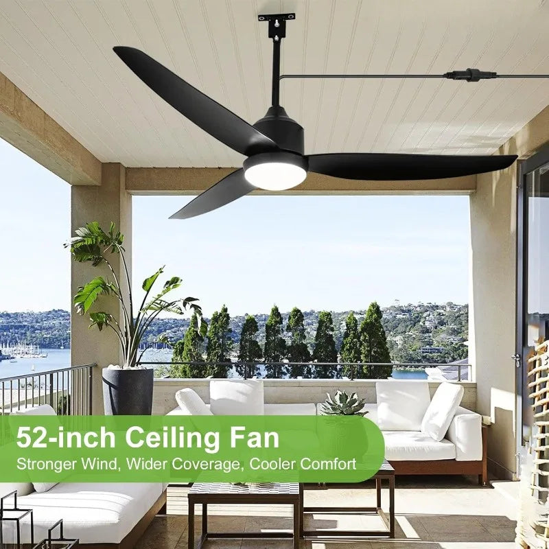 Waterproof Outdoor Ceiling Fan with Light and Remote