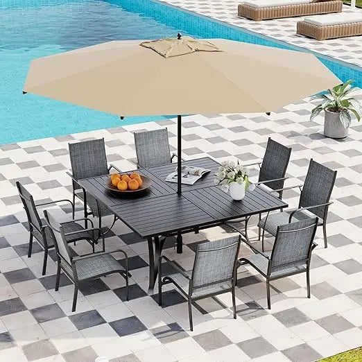 Elegant 9 Piece Patio Dining Set for Stylish Outdoor Gatherings