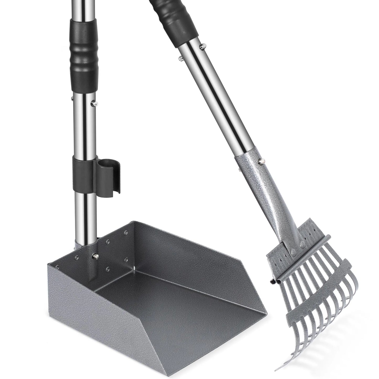 Dog Pooper Scooper With Tray And Adjustable Handles
