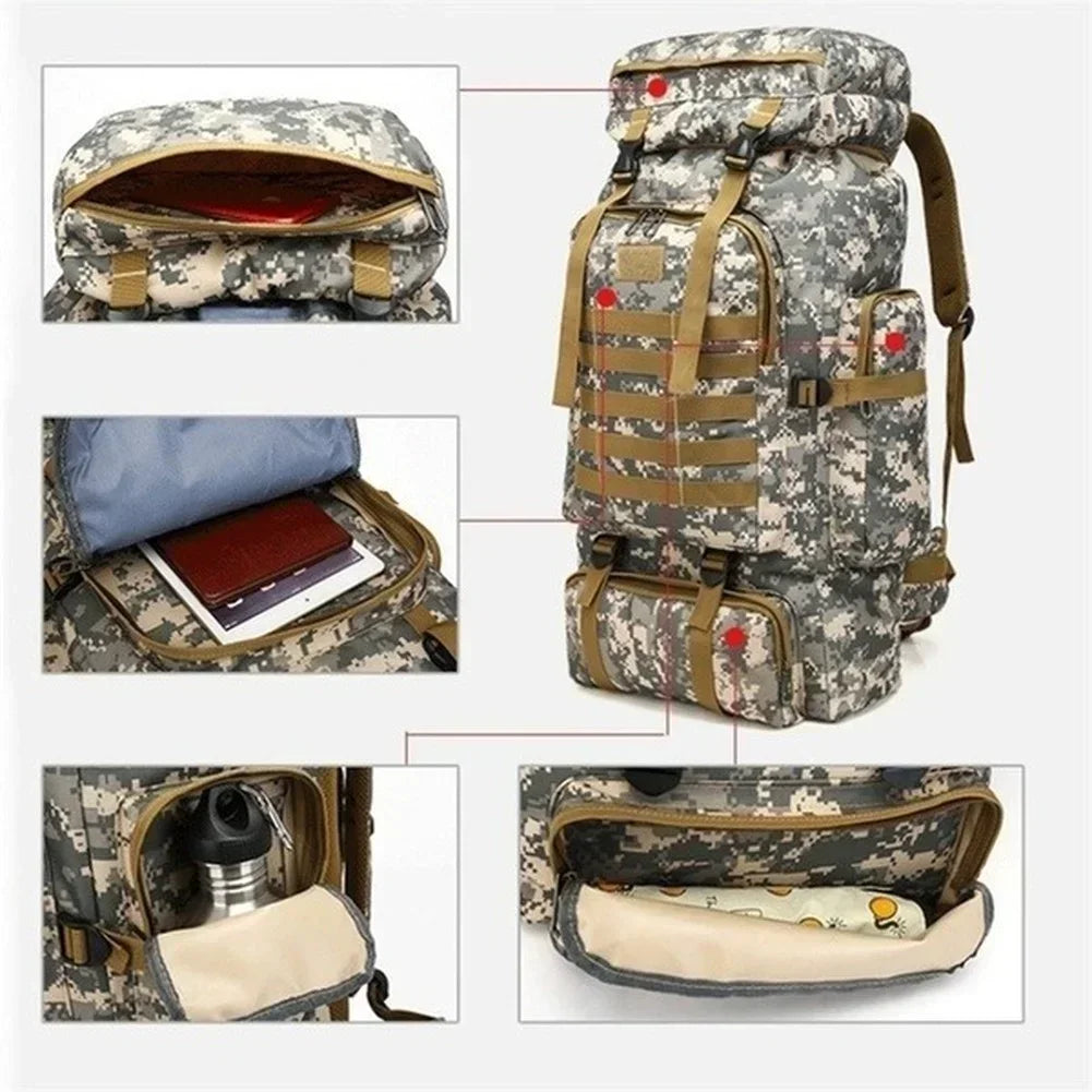 Versatile 80L Tactical Mountaineering Backpack for Outdoor Adventures