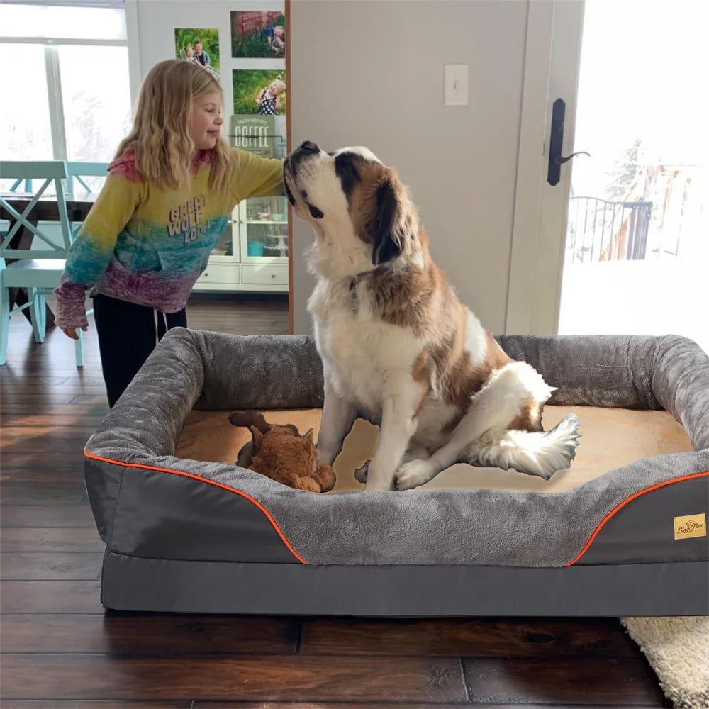Jumbo Orthopedic Dog Bed with Waterproof Memory Foam