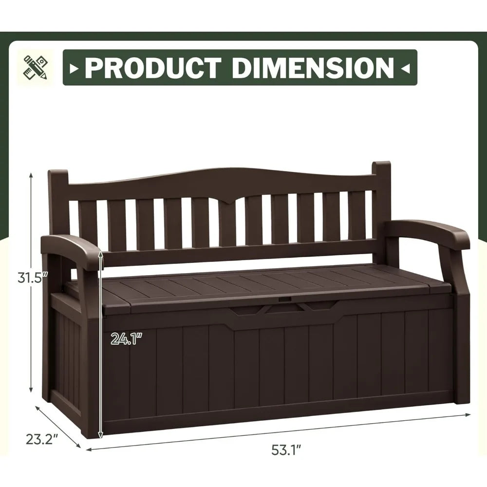 80 Gallon Outdoor Storage Bench with Lockable Hidden Storage
