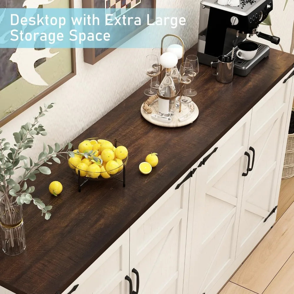 65 Inch Sideboard Buffet Cabinet With Ample Storage Modern