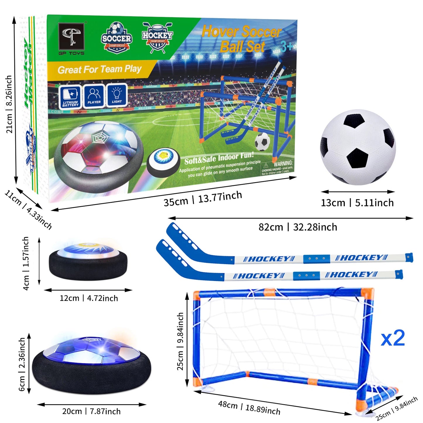 Hover Soccer Ball Set for Kids - 2-in-1 Indoor Outdoor Fun