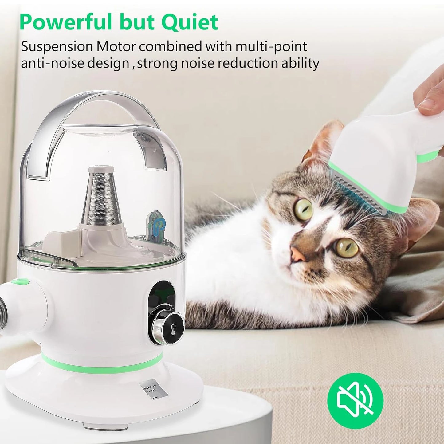 Quiet Pet Grooming Vacuum Kit 2L For Hair Removal Pro