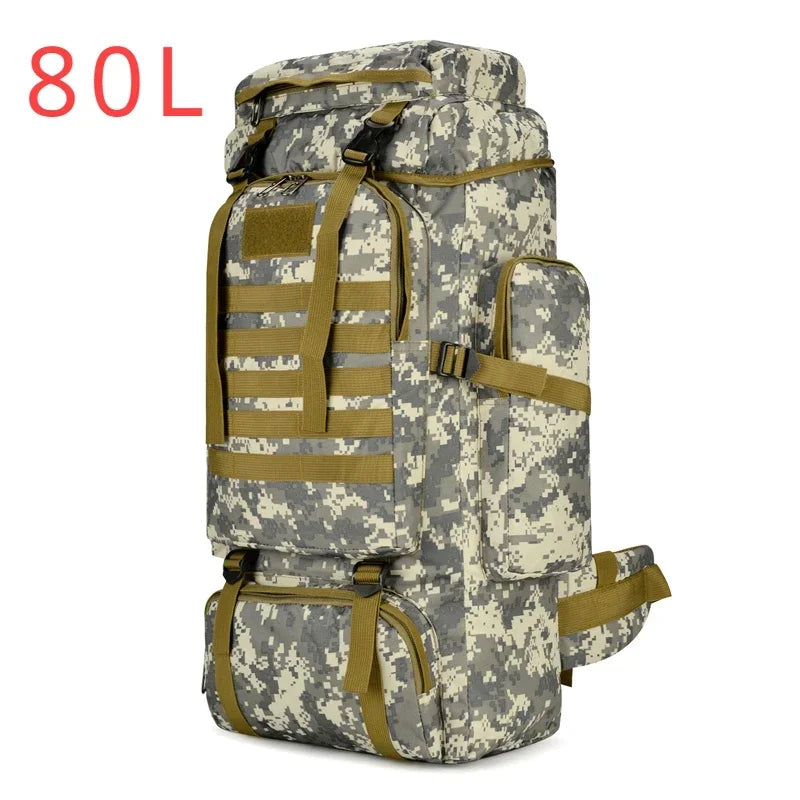 Versatile 80L Tactical Mountaineering Backpack for Outdoor Adventures