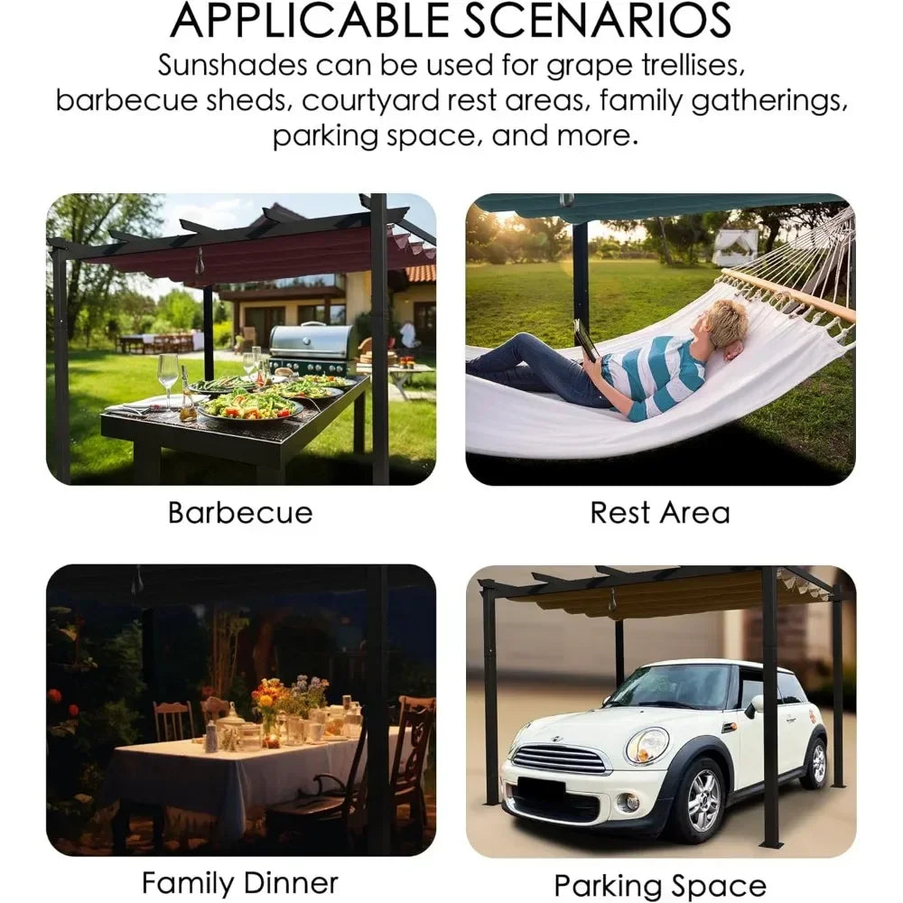 Morgan Retractable Aluminum Pergola With Waterproof Canopy