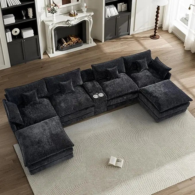 Cloud Couch Modular Gray Sectional With Chenille Comfort