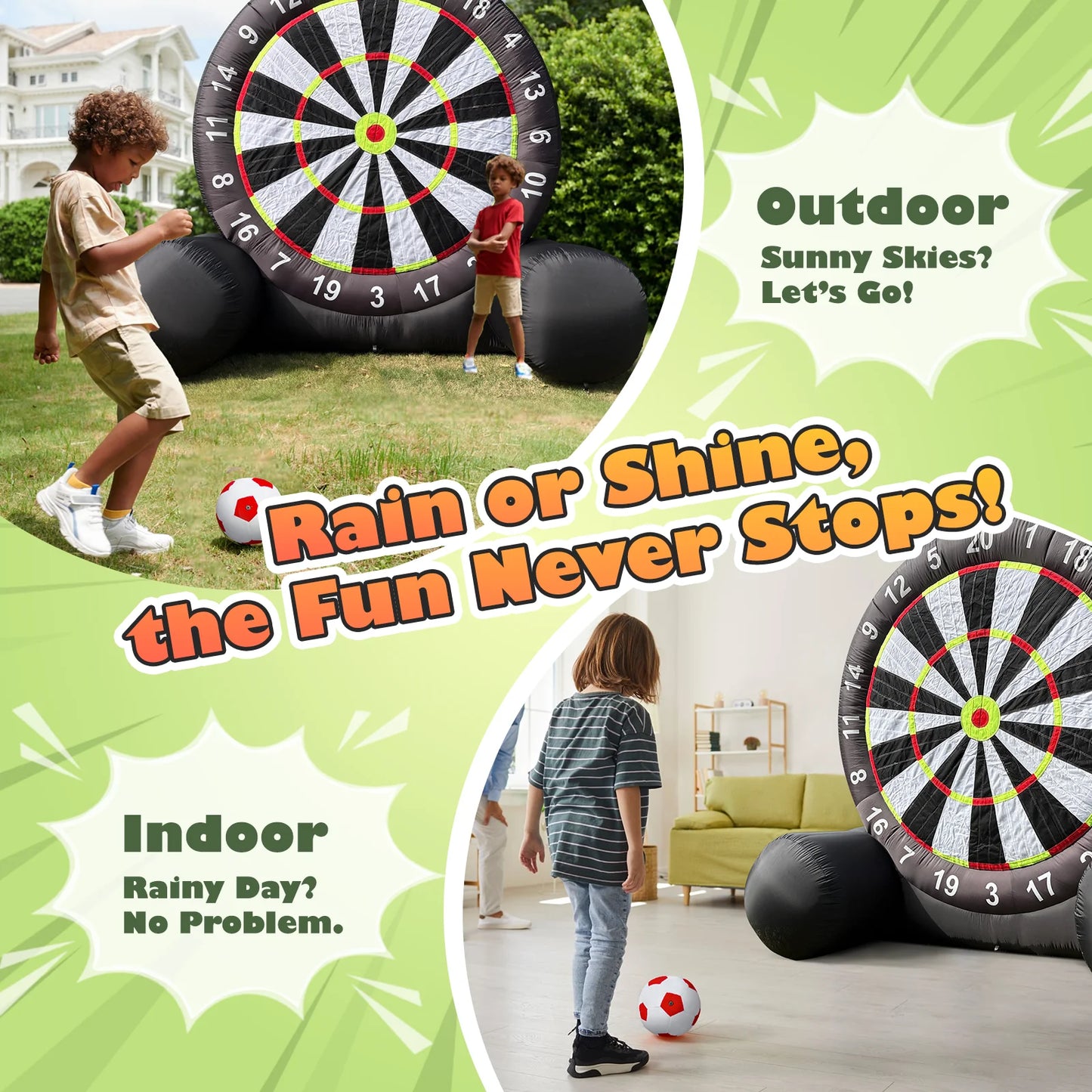 Giant Outdoor Inflatable Soccer Darts Board With Blower