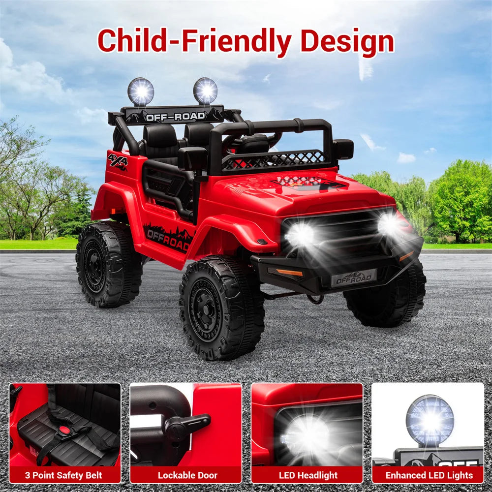 12V Kids Ride On Car Two Seater With Rechargeable Remote