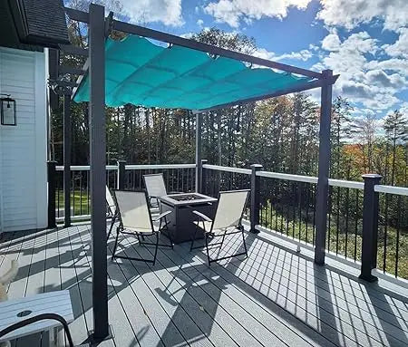 Outdoor Retractable Pergola With Versatile Sun Shade Canopy