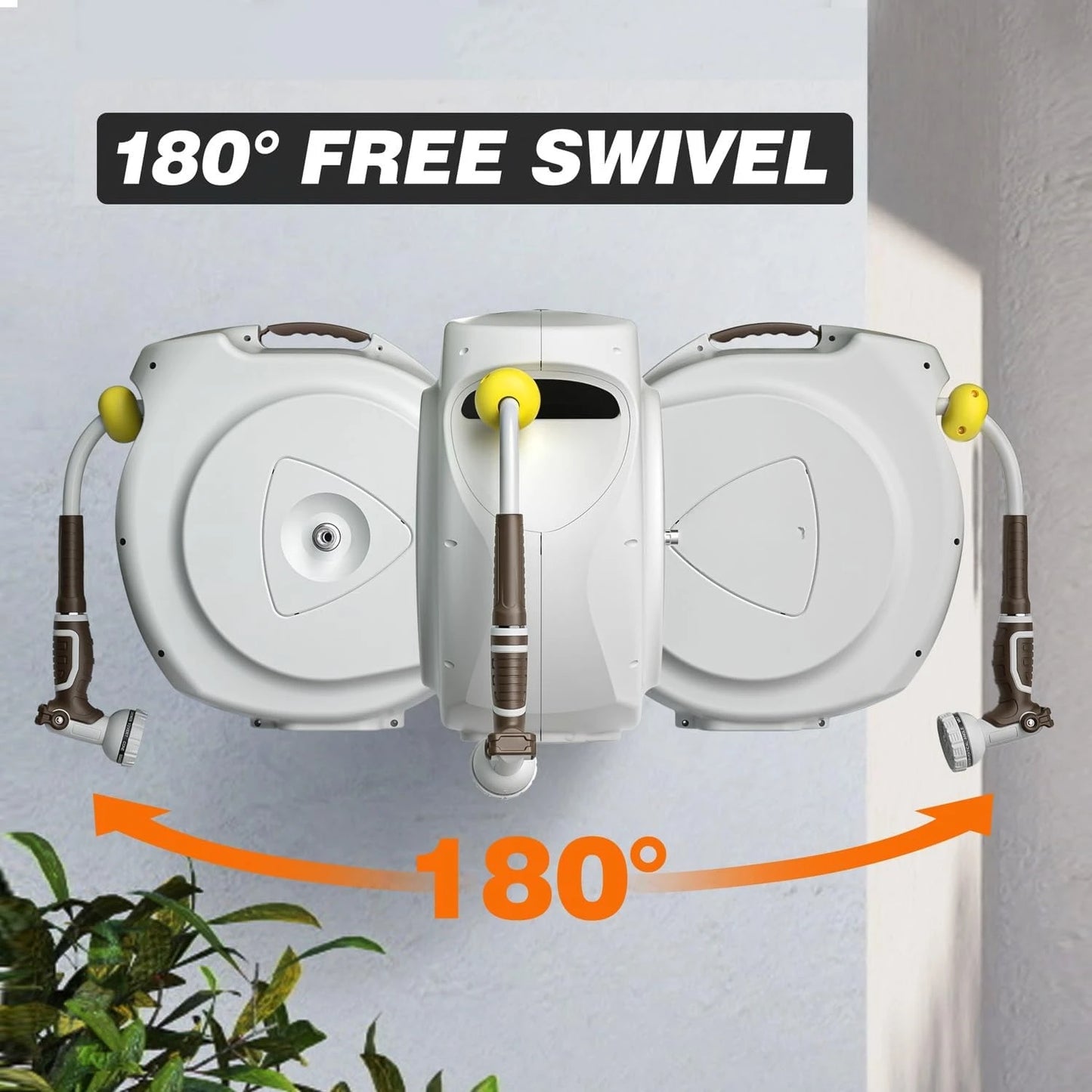 Retractable Garden Hose Reel Automatic Rewind Wall Mount