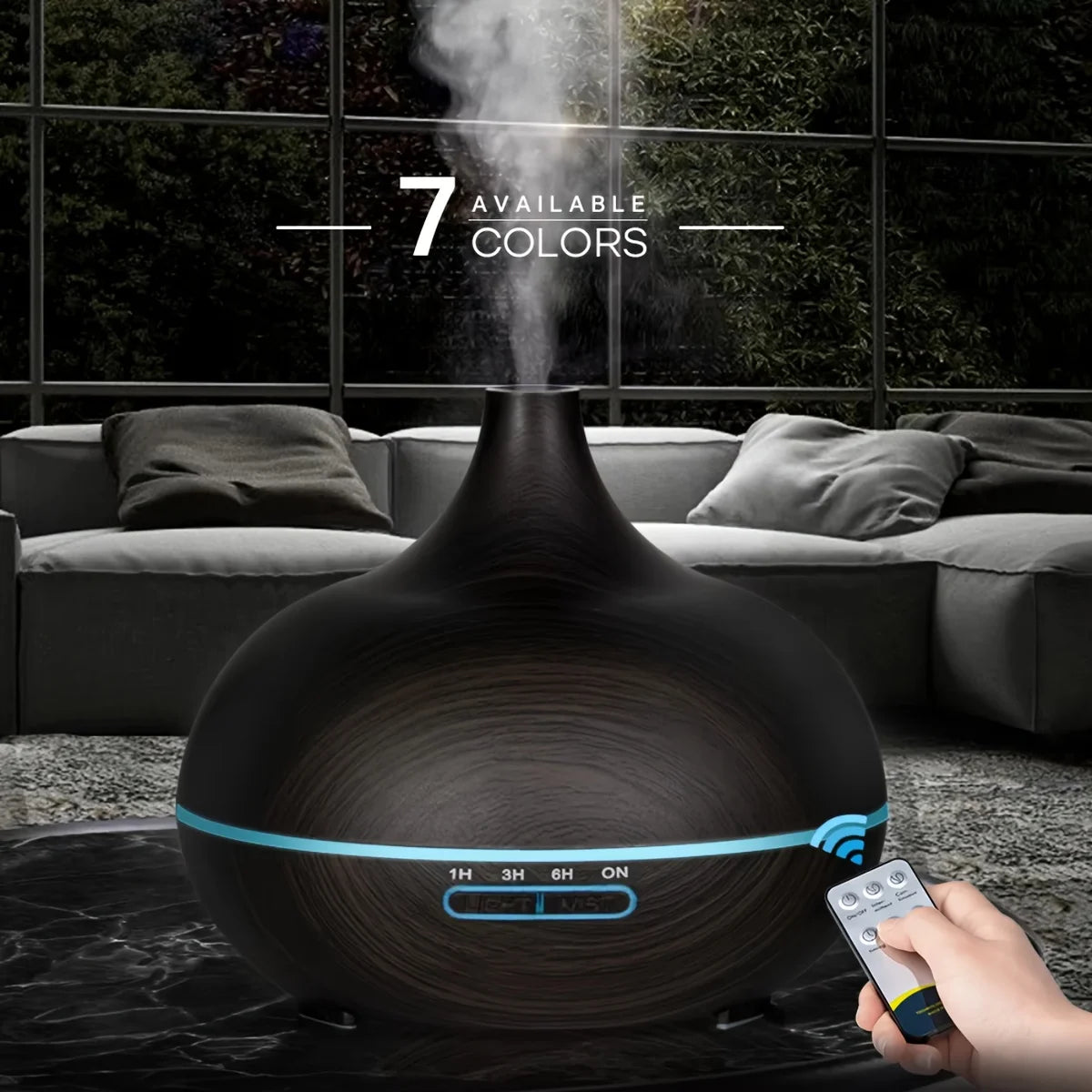 Wood Grain Aromatherapy Essential Oil Diffuser With Remote